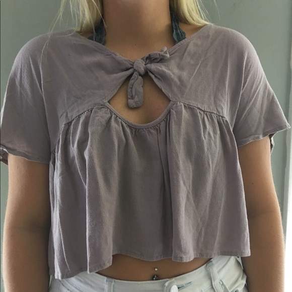 Truly Madly Deeply Tops - Lavender uo peplum crop